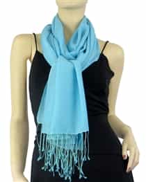 Pashmina/Silk Water Stole Blue Atoll