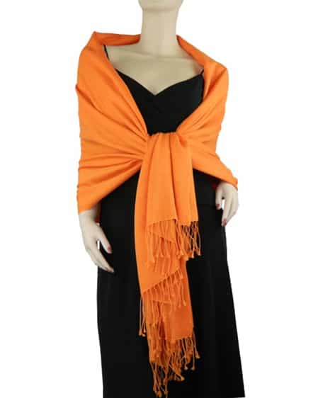 Scarf popular Wrap Shawl Flax Silk Blend Gold Orange Blue Large Oblong