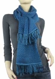 Pashmina/Silk Basket Weave Stole Moroccan Blue