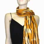 Orange Tiger Animal Print Pashmina