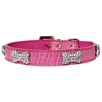 croc rhinestone bones pink