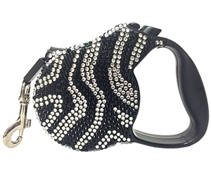 retarctable leash zebra silver