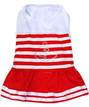 anchor bling dress red