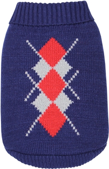 Argyle Sweater Navy-Red