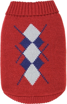 Argyle Sweater Red-Navy