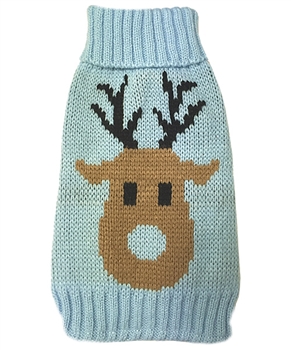 deer knit blue sweater