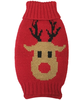 deer knit red sweater