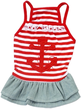 anchor dress red