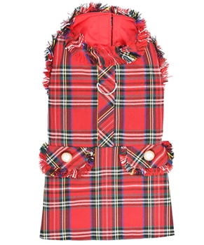 Tartan Fringe Dress Red