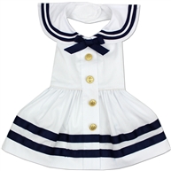 Sailor Dress - White dog shirt