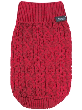 Cable Knit Sweater Red