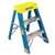 WERNER 6002 Step Ladder, 8 ft Max Reach H, 2-Step, 250 lb, Type I Duty Rating, 3 in D Step, Fiberglass, Blue