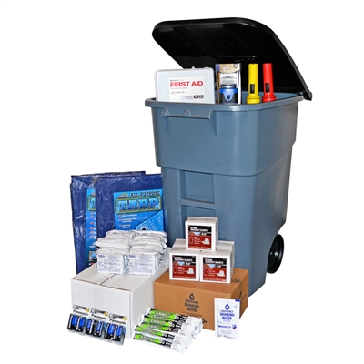 50 Person School Survival Kit stored in one large container has all the supplies you'll need to be prepared in an emergency.