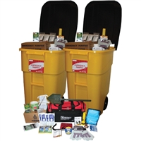 75 Person Office Survival Kit stored in 2 large containers is great to keep at work or school