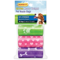 Pet Waste Bags - 45 Bags is perfect for when taking your dog on a walk, and small enough to fit in pockets.