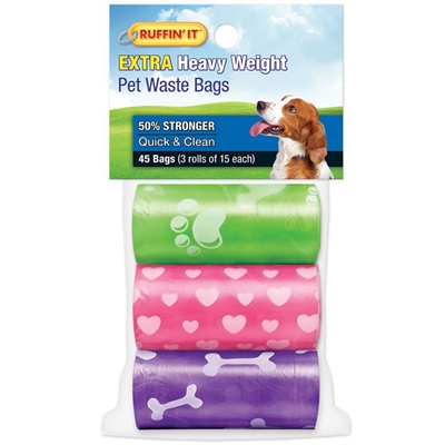 Pet Waste Bags - 45 Bags is perfect for when taking your dog on a walk, and small enough to fit in pockets.
