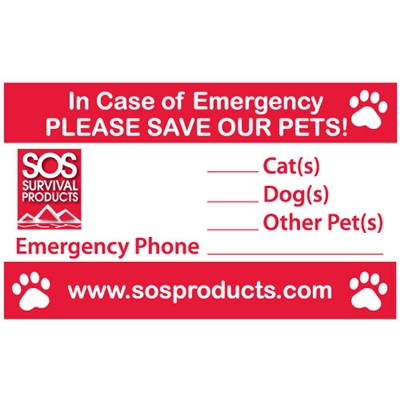 In Case of Emergency Pet Window Cling Decal is a great thing to have on you in the case of an emergency