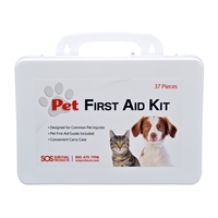 Pet First Aid Kit in plastic case contains all the necessary items you'll need to take care of your pet during an emergency.
