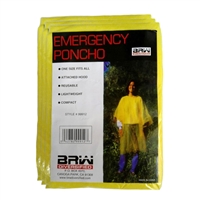Emergency Rain Poncho - 12-Pack will help keep you dry from the rain with its attached hood and sleeves.