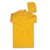 Bright yellow rain coat with Hood size large is great for the rain