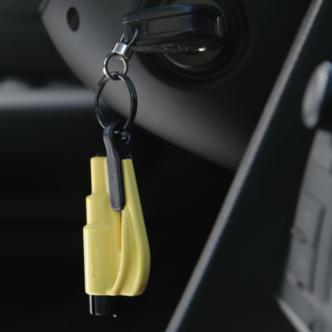 2-in-1 Car Window Breaker and Seatbelt Cutter, Emergency Keychain