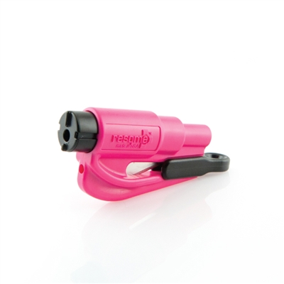 Take this pink ResQMe Keychain Window Breaker / Seatbelt Cutter with you anywhere you go