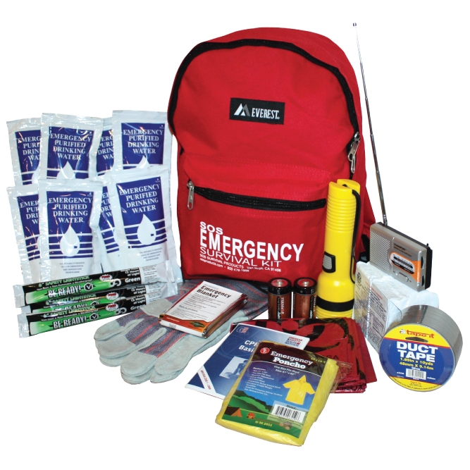 1 Person Deluxe Emergency Kit in a Backpack with a 3 day supply