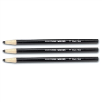 China Marker Pencil - Black - 12-Pack