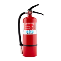 This red rechargeable fire extinguisher is great to have in your home or business