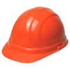 This orange hard hat is great for keeping you safe. It's durable and adjustable suspension.
