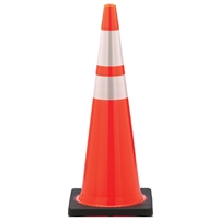 Orange Traffic Cone 36 in with Reflective Stripes