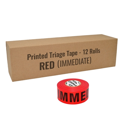 triage tape immediate red 12 pack