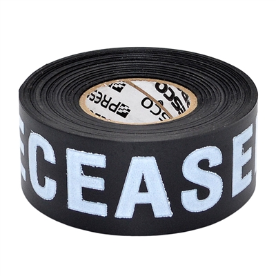 Triage Tape DECEASED Black 300 ft