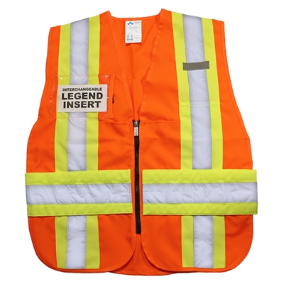 ICS Deluxe Vest with Stripes Hi-Visibility Orange