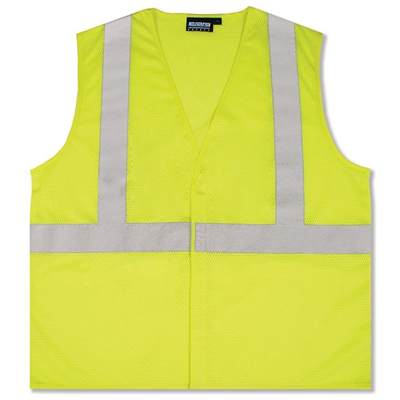 Class 2 Economy Mesh Safety Vest - Hi-Vis Lime