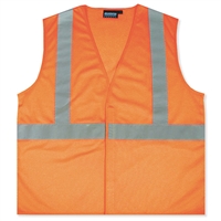Class 2 Economy Mesh Safety Vest - Hi-Vis Orange