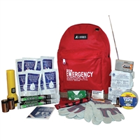This 2 person deluxe emergency survival kit comes in a backpack and is filled with everything you'll need from flashlights to food bars. This survival kit can last up to three days.