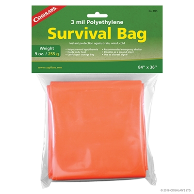Polyethylene Survival Bag - Orange