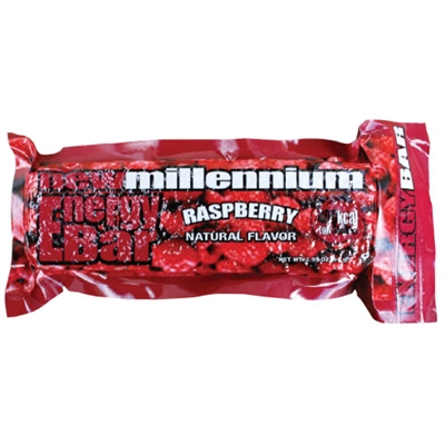 millennium energy bar raspberry flavor with a 4 year shelf life