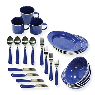 Deluxe Enamel Tableware Set 24 Piece