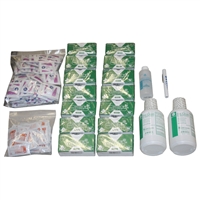 Be prepared with this 50 person refill kit which contains 75 antibiotic ointments, ice packs, eye wash and more.