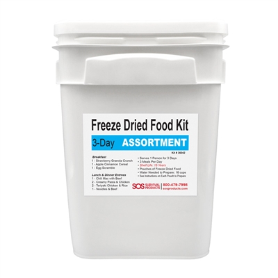 3 Day Food Supply Bucket - The perfect survival food to eat for emergency food.