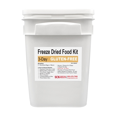 Gluten Free MRE Meals 3 Day Food Supply Bucket - The perfect survival food to eat for emergency food.