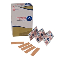 Sheer Plastic Adhesive Bandage 3/8 in x 1  1/2 in  100 Pack