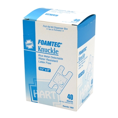 Blue Foamtec Knuckle Adhesive Bandages 40 Pack