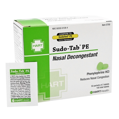 Sudo-Tab PE Decongestant - 100 Tablets - Expires 12-23