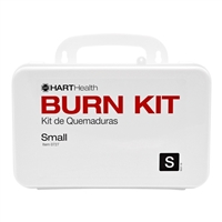 This burn relief kit comes in a metal case and is equipped for treating a range of burns.