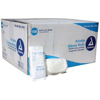 Krinkle Gauze Roll 4 1/2 in Sterile Case of 100