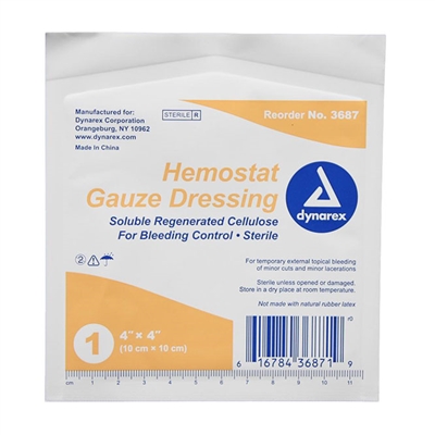 Hemostat Gauze Dressing 4 in x 4 in