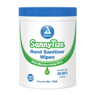 sannytize instant hand sanitizer wipes 135 tub